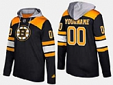 Bruins Men's Customized Name And Number Black Adidas Hoodie